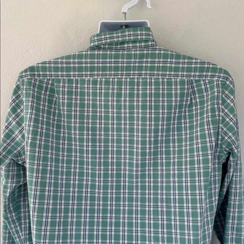 J. Crew mint green plaid flex washed slim fit button down dress shirt medium